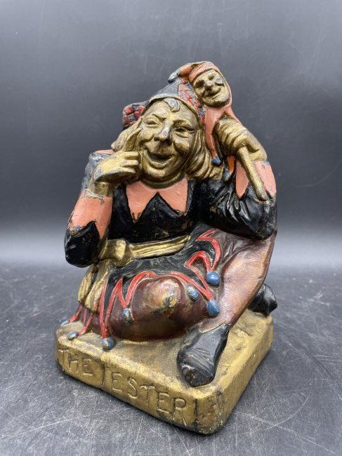 RARE "THE JESTER" BRONZE STATUE BOOKEND RUHL AND ARMOR 1915 (1 of 8)