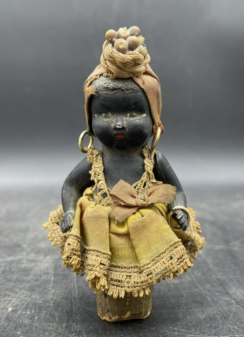 ANTIQUE VINTAGE BLACK AMERICANA BOTTLE STOPPER CORK (1 of 6)