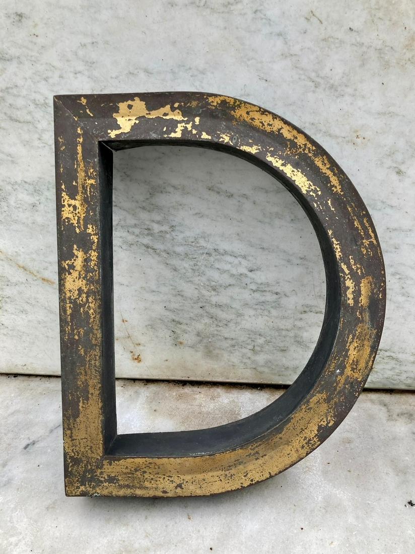 C1900 heavy copper letter D (1 of 4)