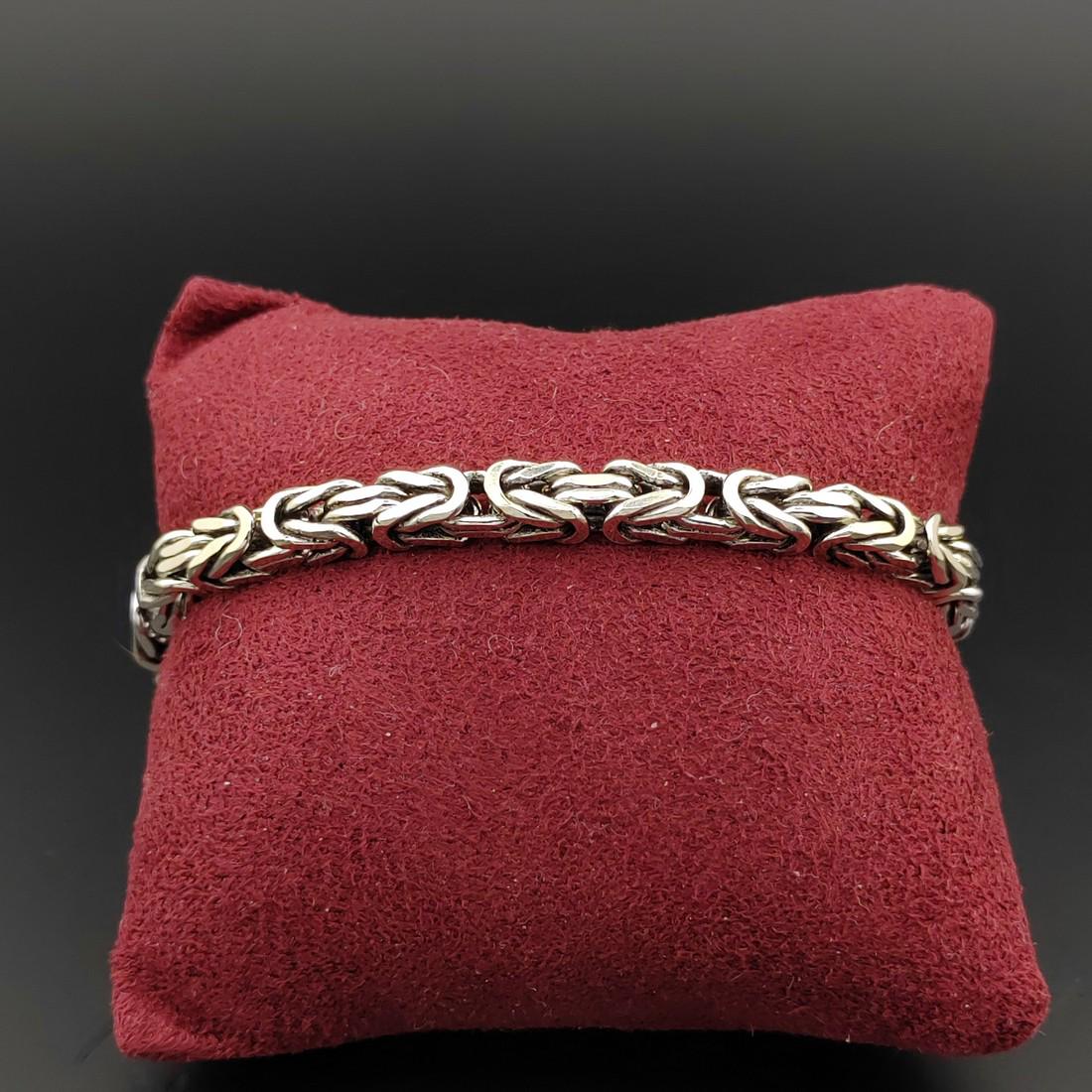 925 Silver Byzanthine King's Men Bracelet (1 of 8)