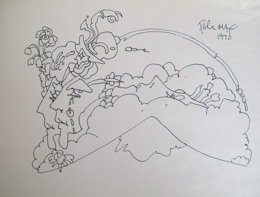 Peter Max ORIGINAL Ink Drawing Art Work One of Kind AMAZING excellent condition Vintage 1970 (1 of 7)