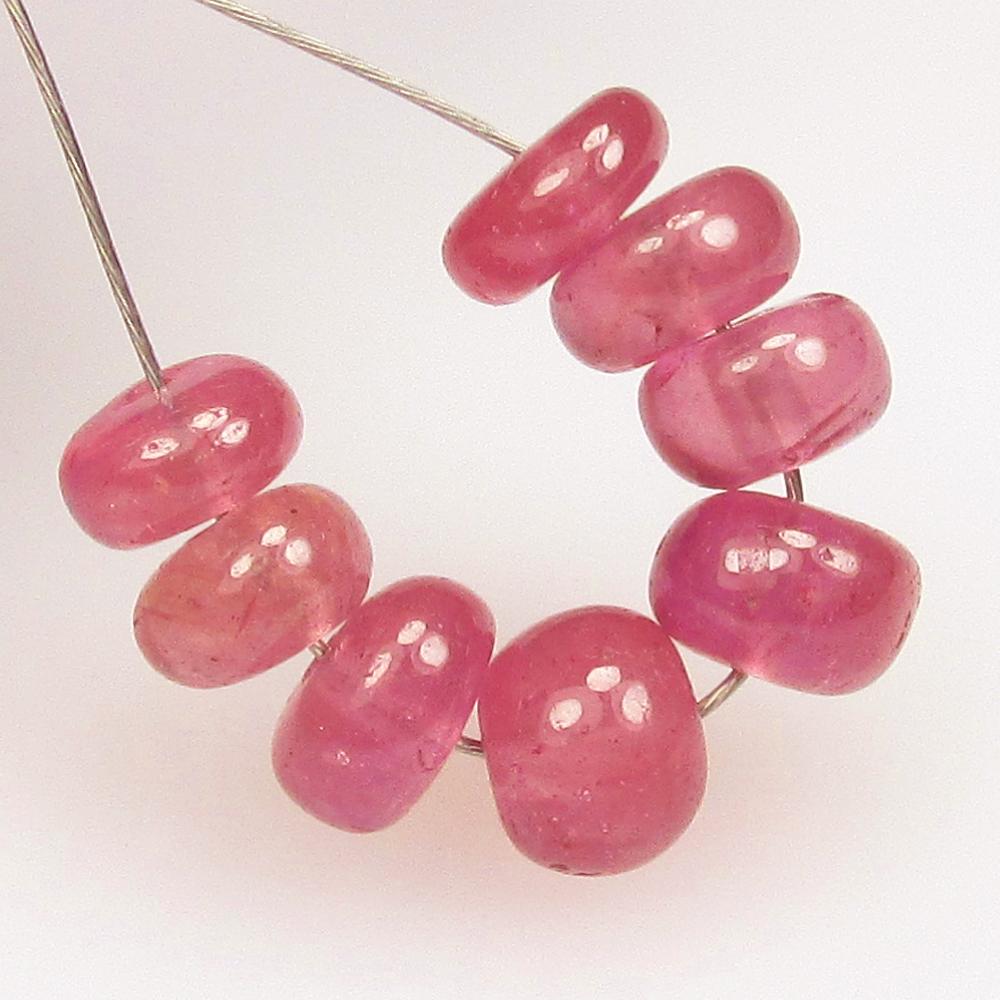 6.48 Ctw Natural 8 Mozambique Red Ruby Round Beads (1 of 2)