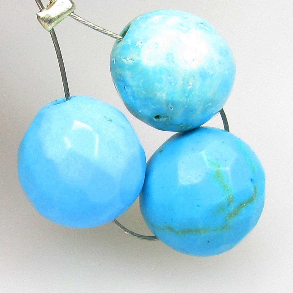 9.39 Ctw Natural 3 Drilled Turquoise Round Beads: No Reserve! Title: 9.39 Ctw Natural 3 Drilled Turquoise Round Beads Stone Clarity: Opaque Gemstones: Natural Turquoise Beads Carat Weights: 9.39 Size/Dimensions: 7.70 to 8.20 mm / 3 PC's Additional In