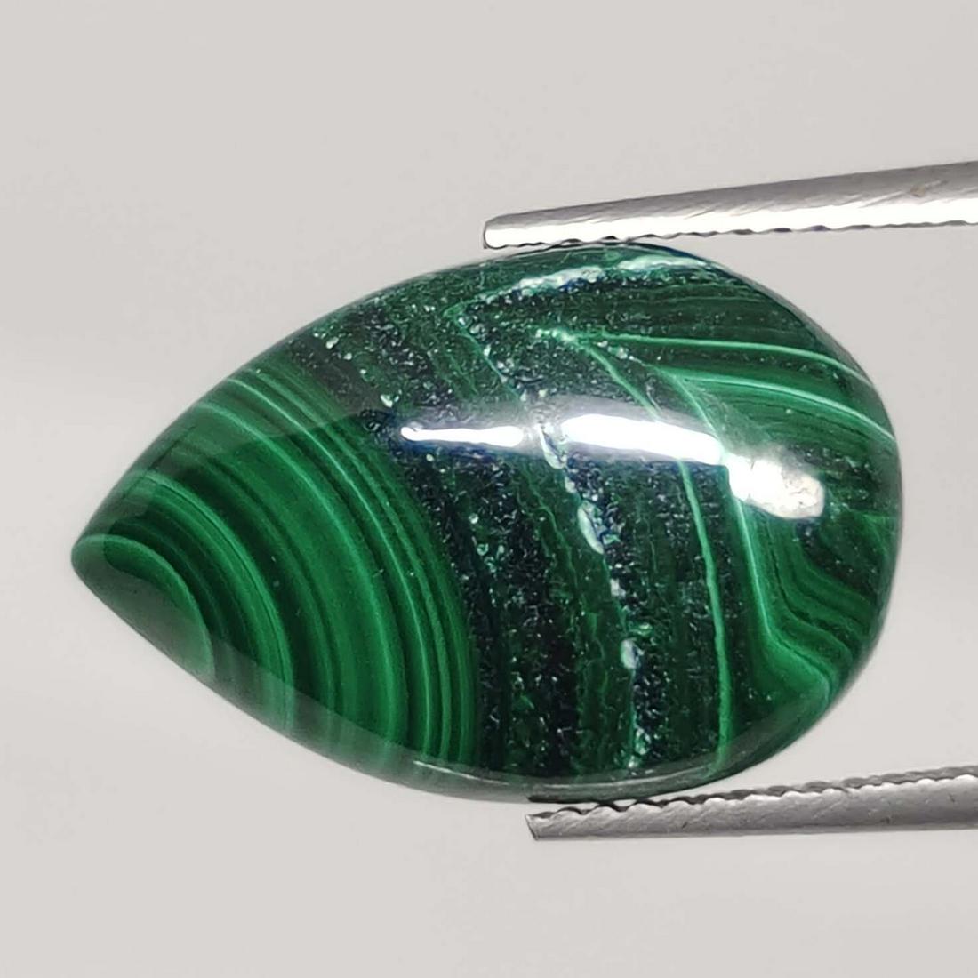 14.35 ct Natural Malachite: No Reserve! Title: 14.35 ct Natural Malachite Gemstones: Natual Malachite Carat Weights: 14.35 ct Size/Dimensions: 19.50 X 12.50 X 5 mm Materials & Techniques: Malachite Shipping: Domestic: Flat-rate