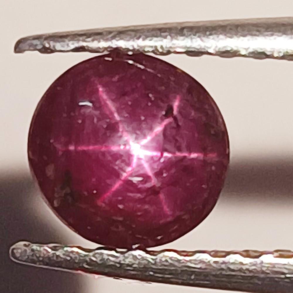 1.13 Ctw Natural Six Line Star Ruby Round Cabochon (1 of 2)