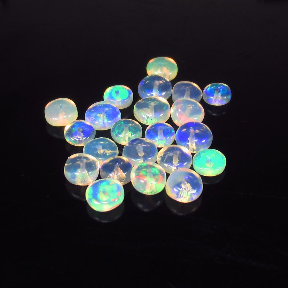 Natural Multicolor Opal Beads - 5.93 Ct: No Reserve! Title: Natural Multicolor Opal Beads - 5.93 Ct Origin: Ethiopia Weight: 5.93 Size/Dimensions: 4.5 - 5.5 mm Additional Information: Pieces : 22 No's / Shape : Drilled Round Beads / Clarity 