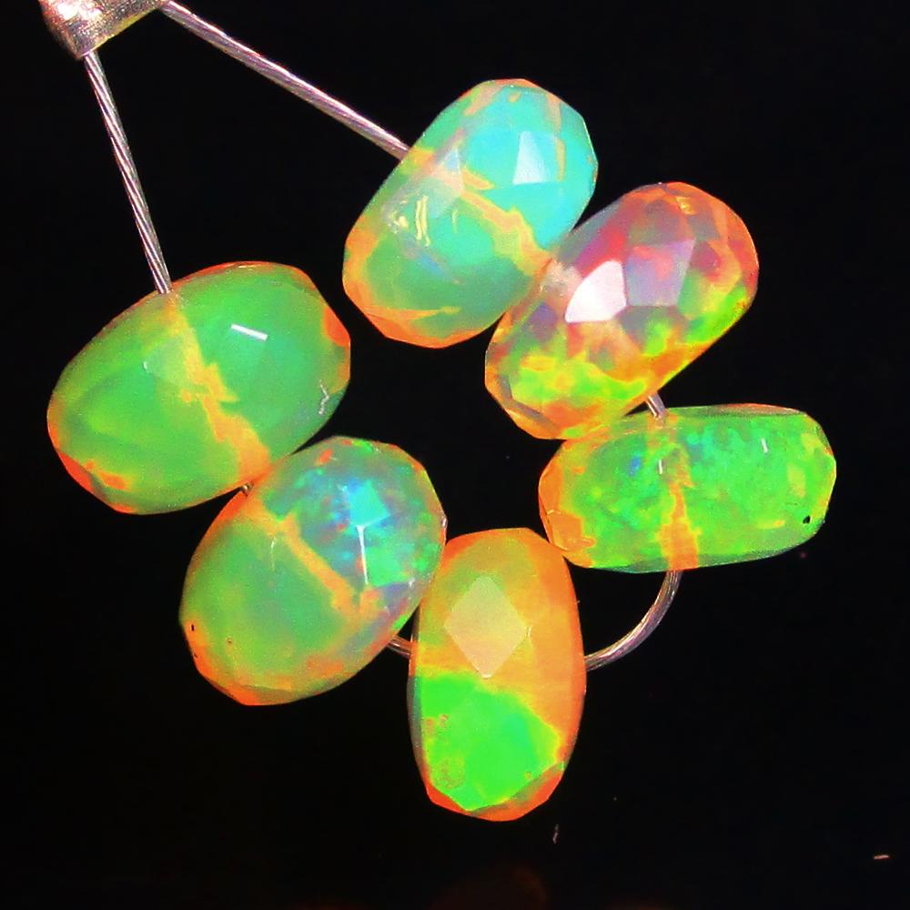 3.80 Ctw Natural 6 Drilled Faceted Fire Opal Beads: No Reserve! Title: 3.80 Ctw Natural 6 Drilled Faceted Fire Opal Beads Stone Clarity: Transparent Gemstones: Natural Faceted Fire Opal Beads Carat Weights: 3.80 Size/Dimensions: 5.90 to 6.30 mm / 6 PC'