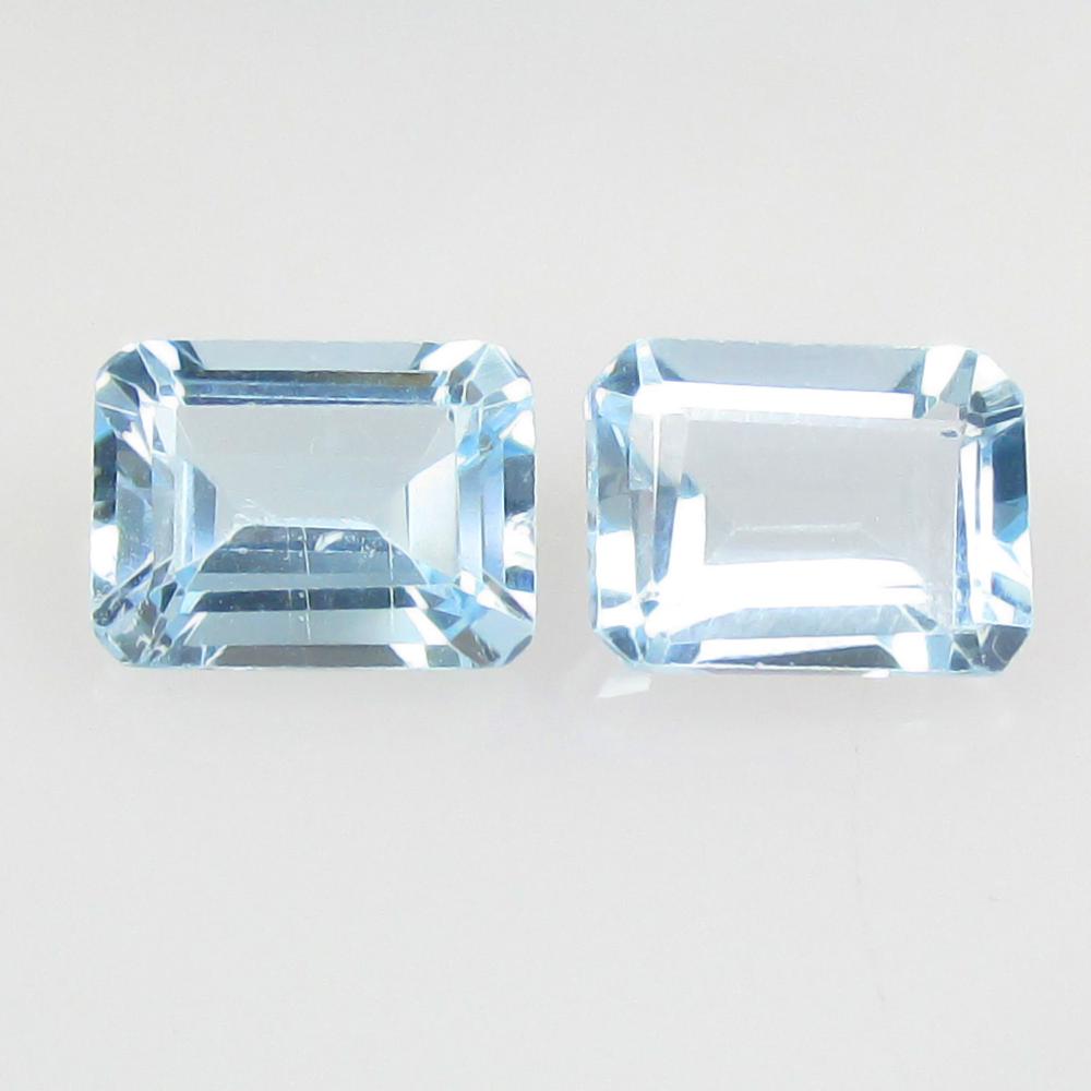 4.08 Ctw Natural Blue Topaz Octagon Pair: No Reserve! Title: 4.08 Ctw Natural Blue Topaz Octagon Pair Stone Clarity: VVS Gemstones: Natural Blue Topaz Carat Weights: 4.08 Size/Dimensions: 8.40 x 6.40 x 4.40 mm / 2 Pc's Additional Information: