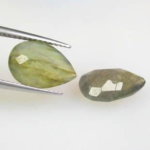 5.01 Ctw Natural Labradorite Pear Pair: No Reserve! Title: 5.01 Ctw Natural Labradorite Pear Pair Stone Clarity: Transparent Gemstones: Natural Labradorite Carat Weights: 5.01 Size/Dimensions: 12.40 x 8.20 x 4.70 mm / 2 Pc's Additional Info