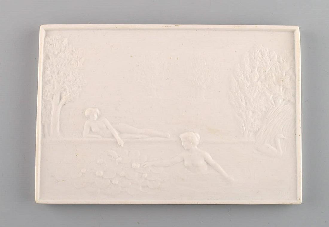 Royal Copenhagen. Rare antique biscuit wall plaque. Bathing women. Dated 1860-80.: Royal Copenhagen. Rare antique biscuit wall plaque. Bathing women. Dated 1860-80. Measures: 16 x 11 cm. Stamped. In excellent condition 1st factory quality. Reserve: $210.00 Shipping: Domestic: Shippi
