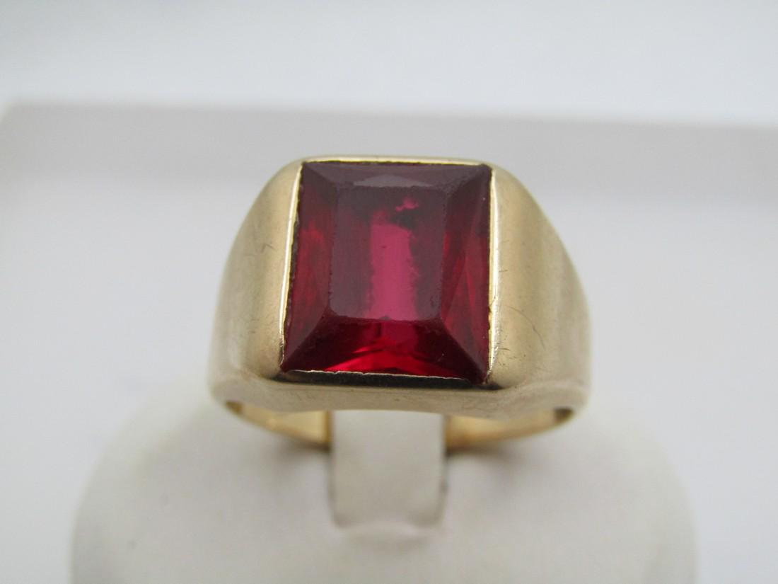 Vintage 10kt Ruby Men's Ring, Sz. 10,  Appx. 5 CTW, Signed SPCO, 1950's-1960's (1 of 8)