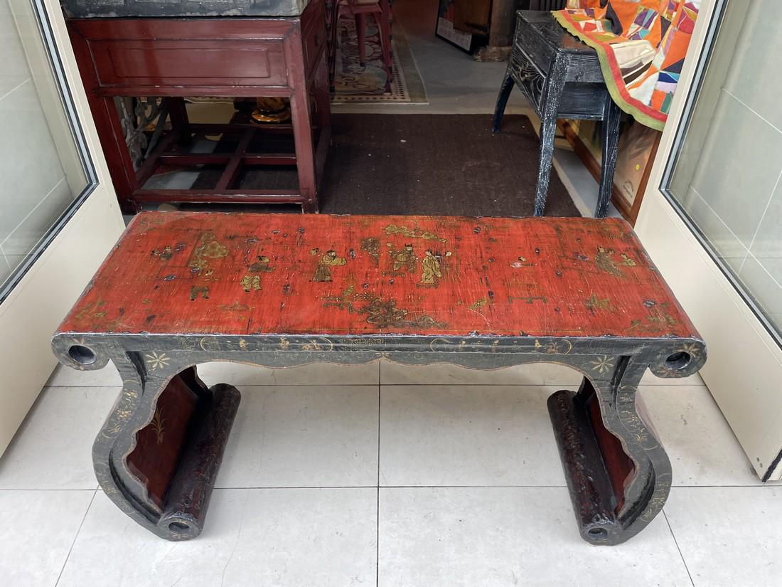 Early Chinese Red Lacquer Painted Table (1 of 11)