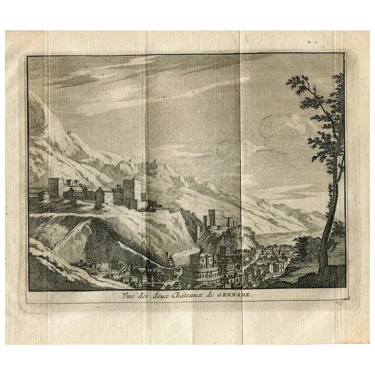 Alhambra of Granada, Spain in 1715 - Van der Aa (1 of 3)
