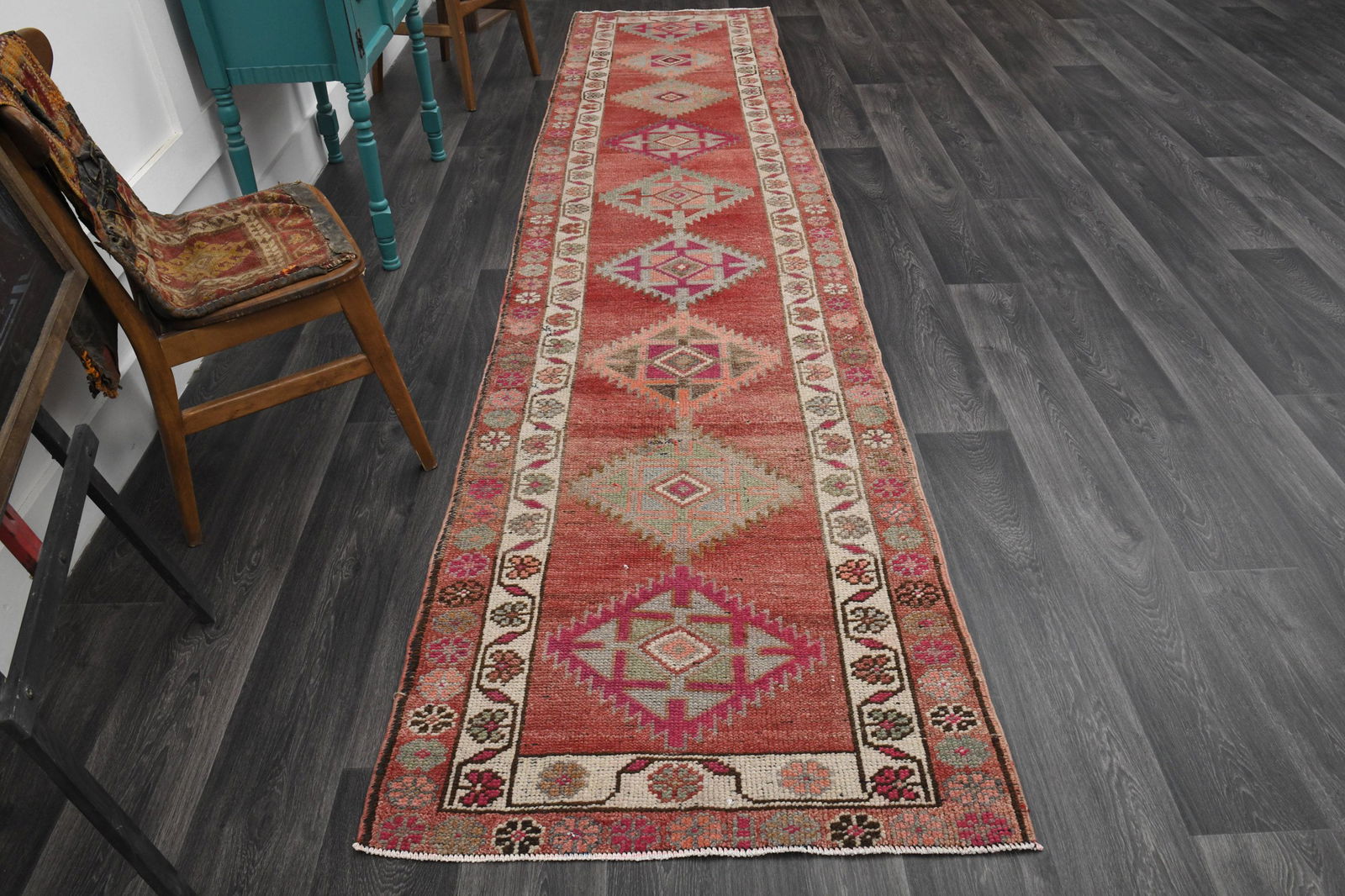 1970s Turkish Oushak Handmade Wool Pink Rug (1 of 9)