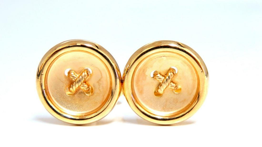 14kt gold classic button cufflinks (1 of 3)