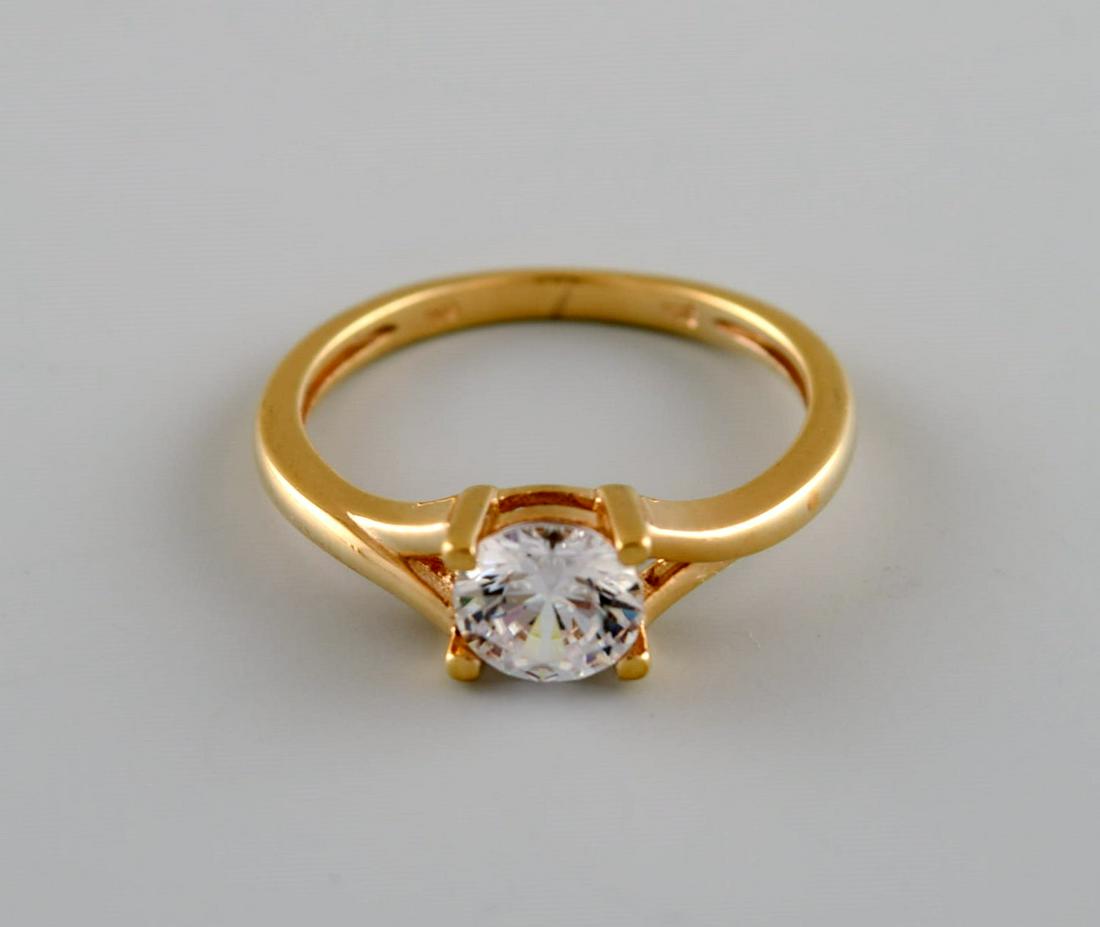 Danish jeweler. Vintage ring in 8 carat gold adorned with clear semi-precious stone. Mid-20th (1 of 6)