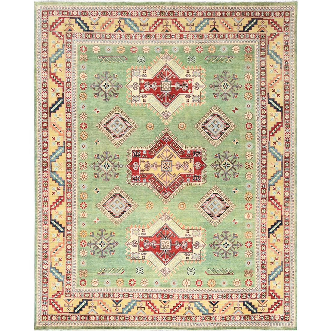Sage Green, Special Kazak Soft Wool Hand Knotted Oriental Rug (1 of 12)
