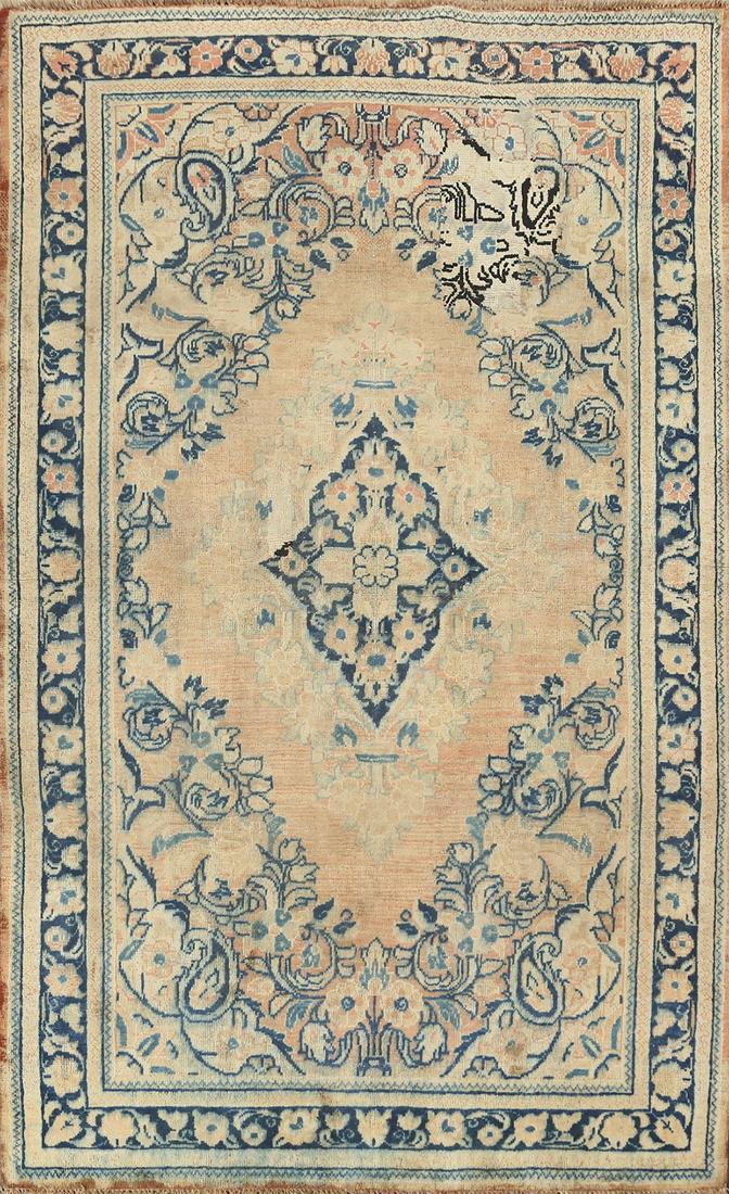 Antique Mahal Persian Area Rug 4x7: Title: Antique Mahal Persian Area Rug 4x7 Description: A Beautiful Genuine Iran ( Persia ) Mahal rug is Hand Knotted by skillful weavers in Iran ( Persia ) with 100% Wool Material. This rug is in Good