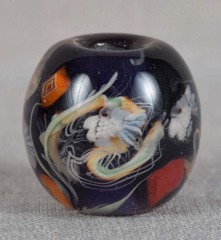 Japanese glass OJIME tombodama netsuke slide DRAGON (1 of 6)