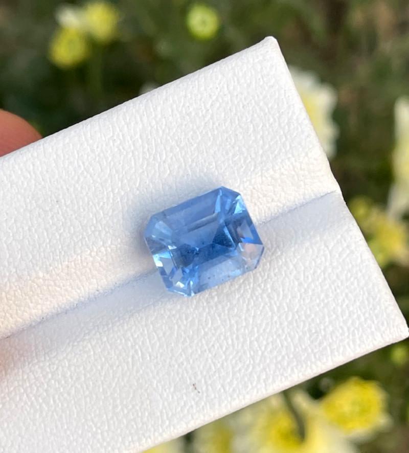 3.80 cts , Aquamarine, Santa Maria Color Aquamarine Gemstone 10*9*7mm: Santa Maria Color Aquamarine Gemstone. A beautiful member of the beryl family, aquamarine is a slightly greenish-blue variety. Santa Maria Color Aquamarine is one of the finest varieties of beryl, fea