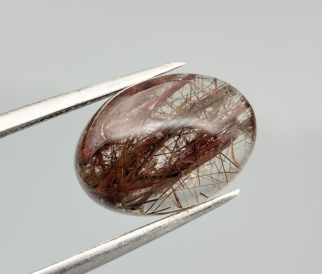 5.50 Carats Amazing Natural Dark Red Rutile Quartz Cab: Title: 5.50 Carats Amazing Natural Dark Red Rutile Quartz Cab Carat Weights: 5.50 Carat Size/Dimensions: 13x9x5 mm Origin: Pakistan Reserve: $20.00 Shipping: Domestic: Flat-rate of$10.00 to anywhere w
