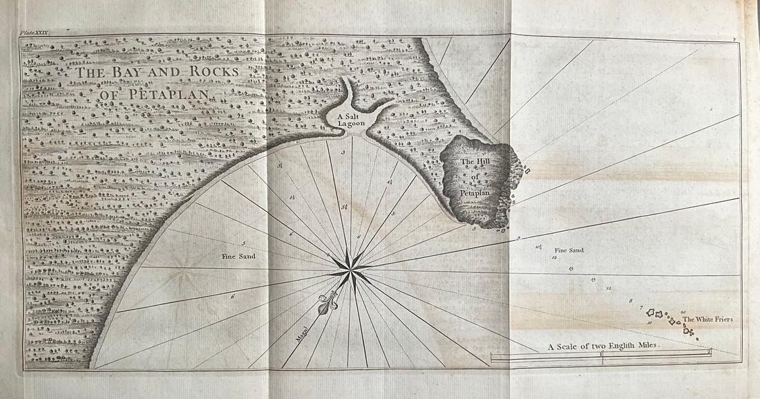 1756 Plan and Bay of Petaplan, Guerrero, Mexico by the English pirate Anson: Title: 1756 Plan and Bay of Petaplan, Guerrero, Mexico by the English pirate Anson Date/Period: 1756 Materials: Copper plate engraved Size: 21 1/4” x 11” In 1756, the English pirate Anson 