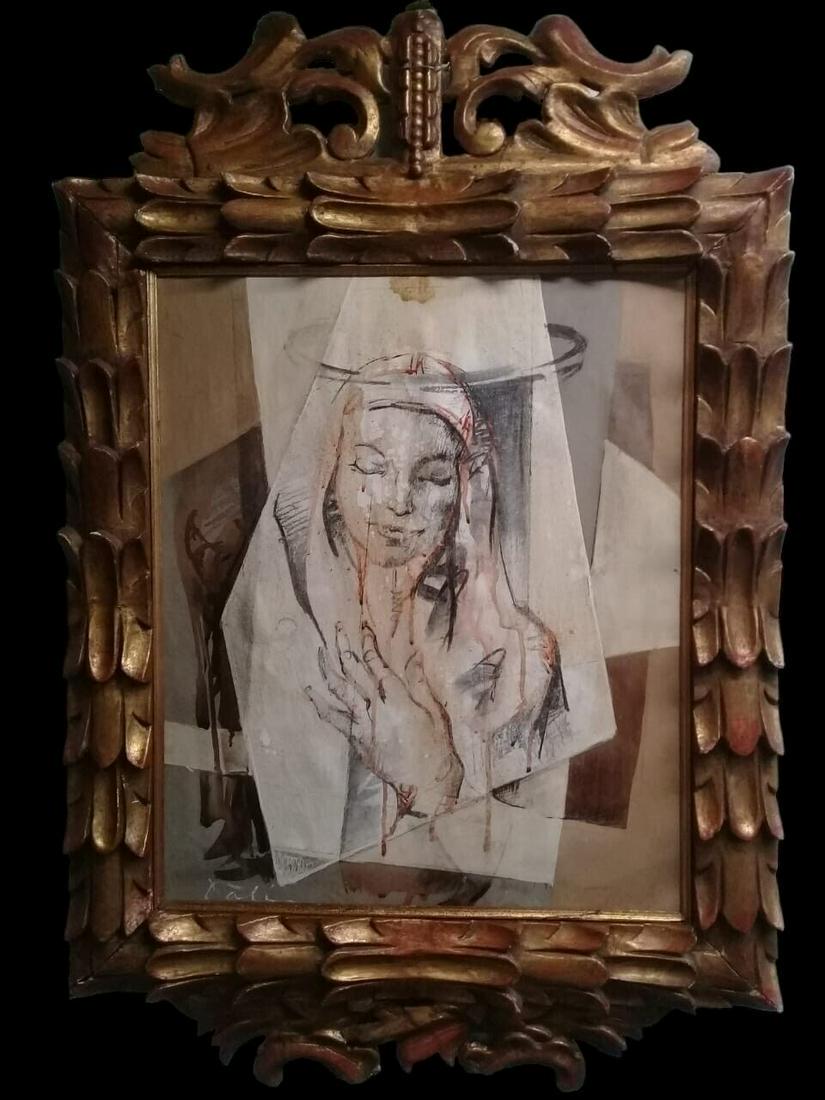 FINE Oil Canvas Board / Salvador Dalí / Signature / Surrealism Religius (1 of 8)