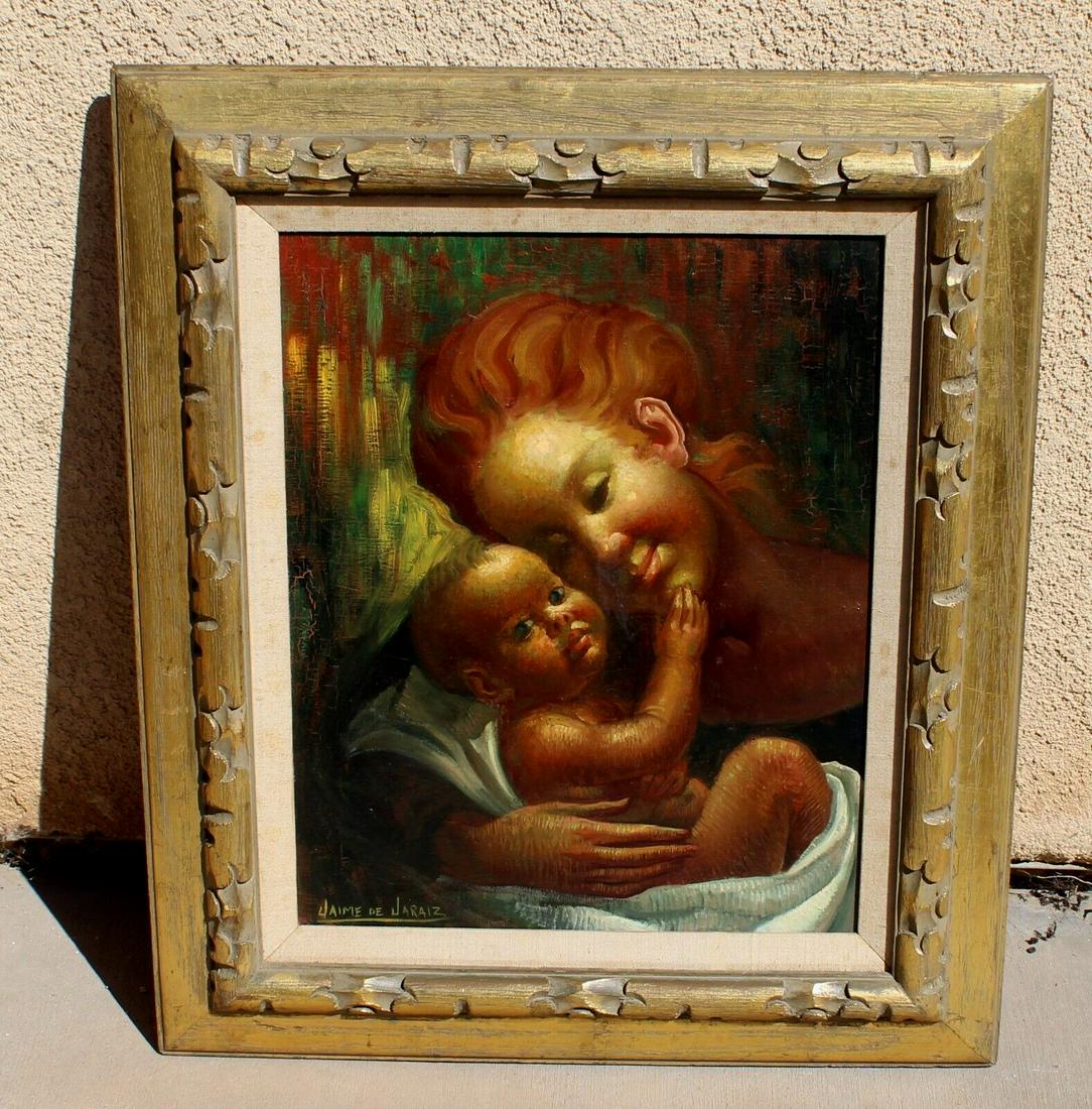 JAIME DE JARAIZ Spanish Mother and Child oil painting (1 of 5)