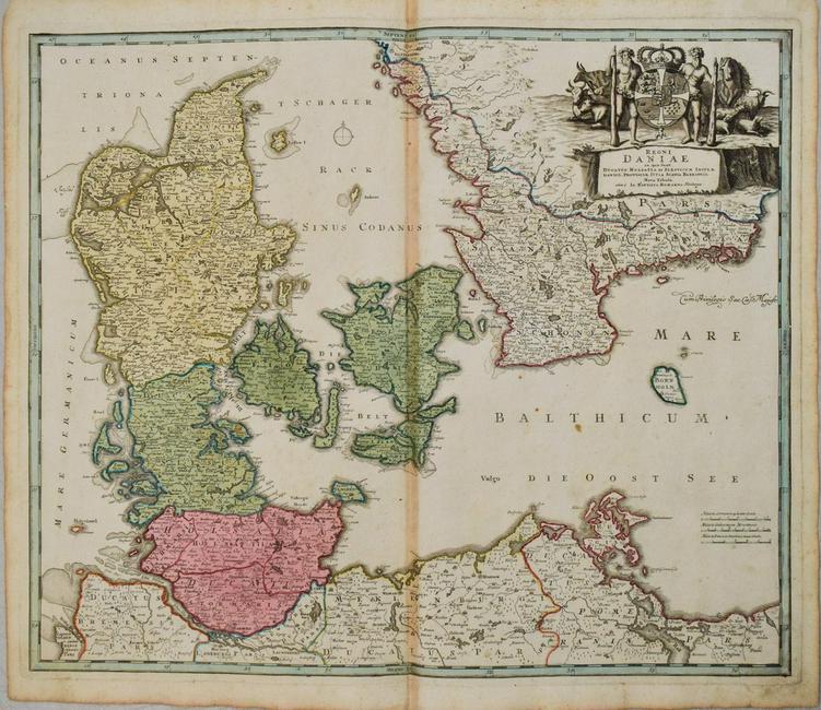 1753 Homann Map of Denmark -- Regni Daniae in quo sunt Ducatus Holsatia et Slesvicum Insulae… (1 of 1)