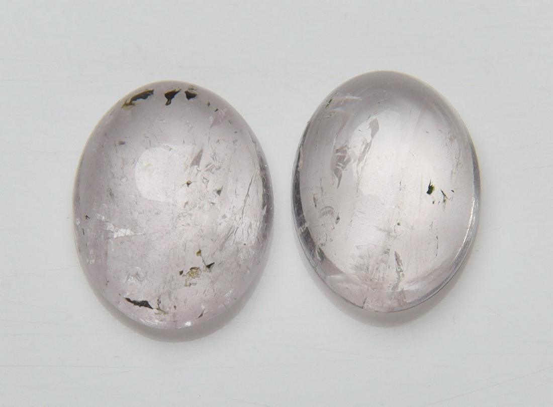 Lovely " Natural Morganite " 3.53 cts Natural Morganite Pair: No Reserve! Title: Lovely " Natural Morganite " 3.53 cts Natural Morganite Pair Additional Information: Gemstone : Natural Morganite Shape and Cut : Oval, Cabochon Weight : 3.53 carats Measurements :