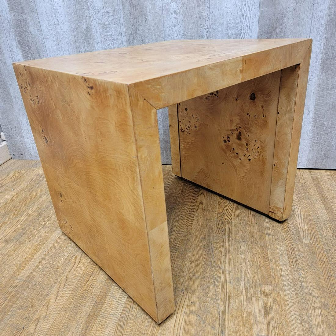 Mid Century Modern Burl End Table in the Style of Milo Baughman (1 of 6)