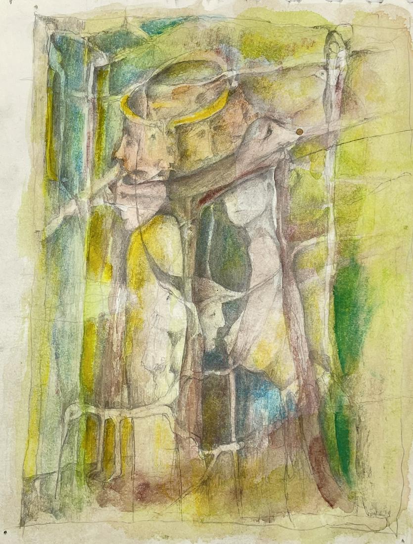 Vintage Drawing - Depicting Faces - Abstract Figure- Thomas Holstein - Germany (1 of 4)