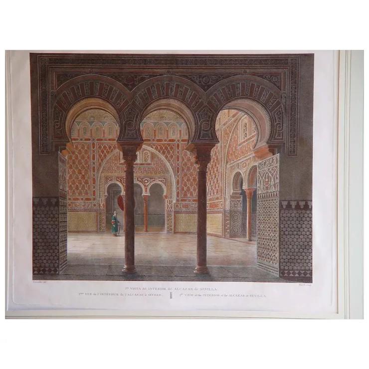 Interior view of the Alcazar at Seville. Picturesque and historical journey in Spain by Alexandre de (1 of 4)