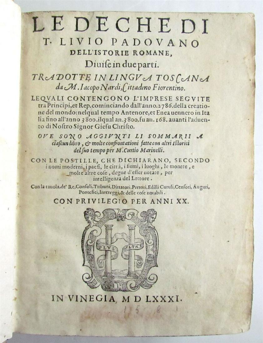 1581 ROMAN HISTORY by TITUS LIVY antique 16th CENTURY VELLUM BOUND (1 of 10)