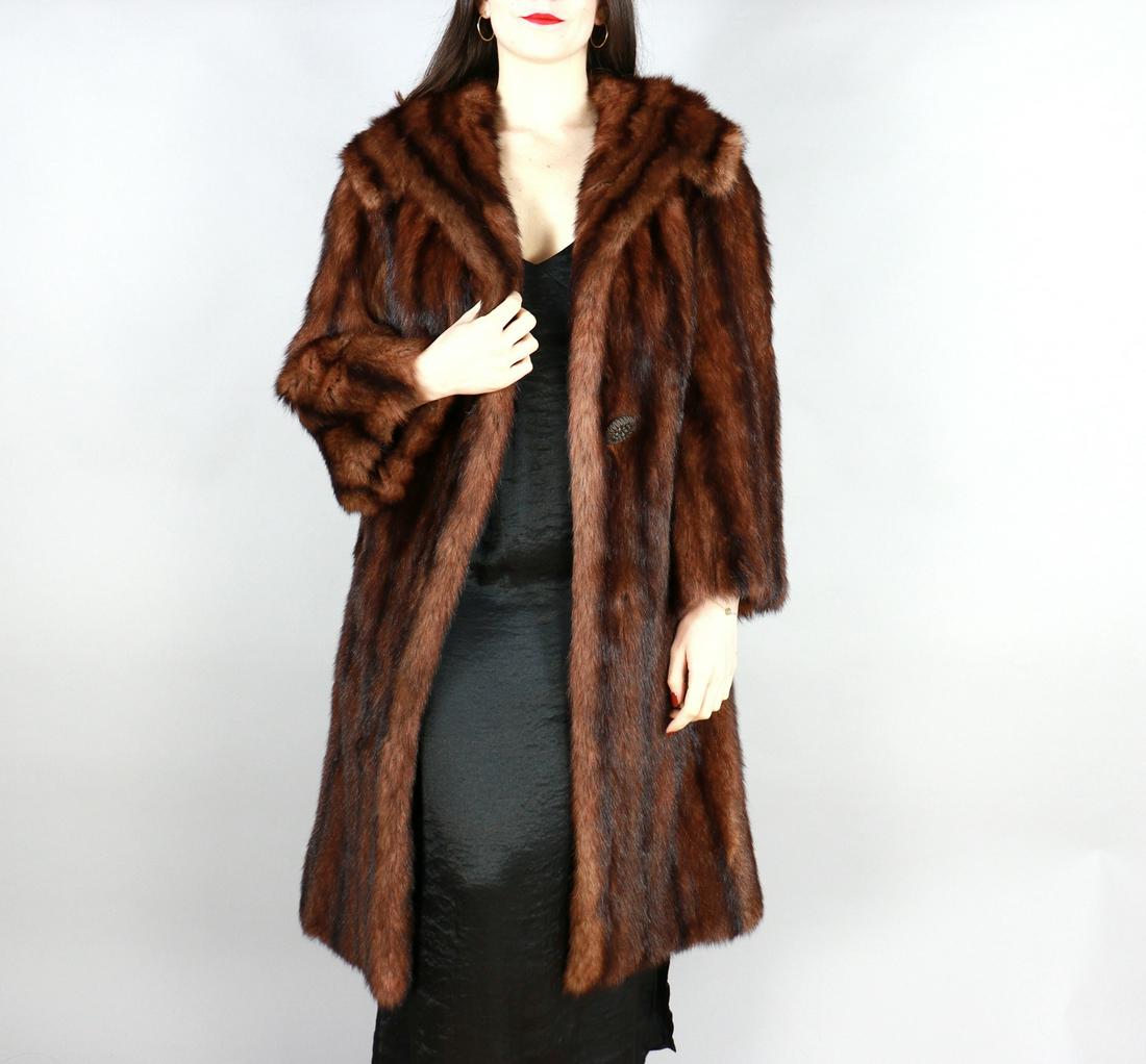 BROWN REDDISH MINK FUR COAT EU: L; US: 16 (1 of 10)