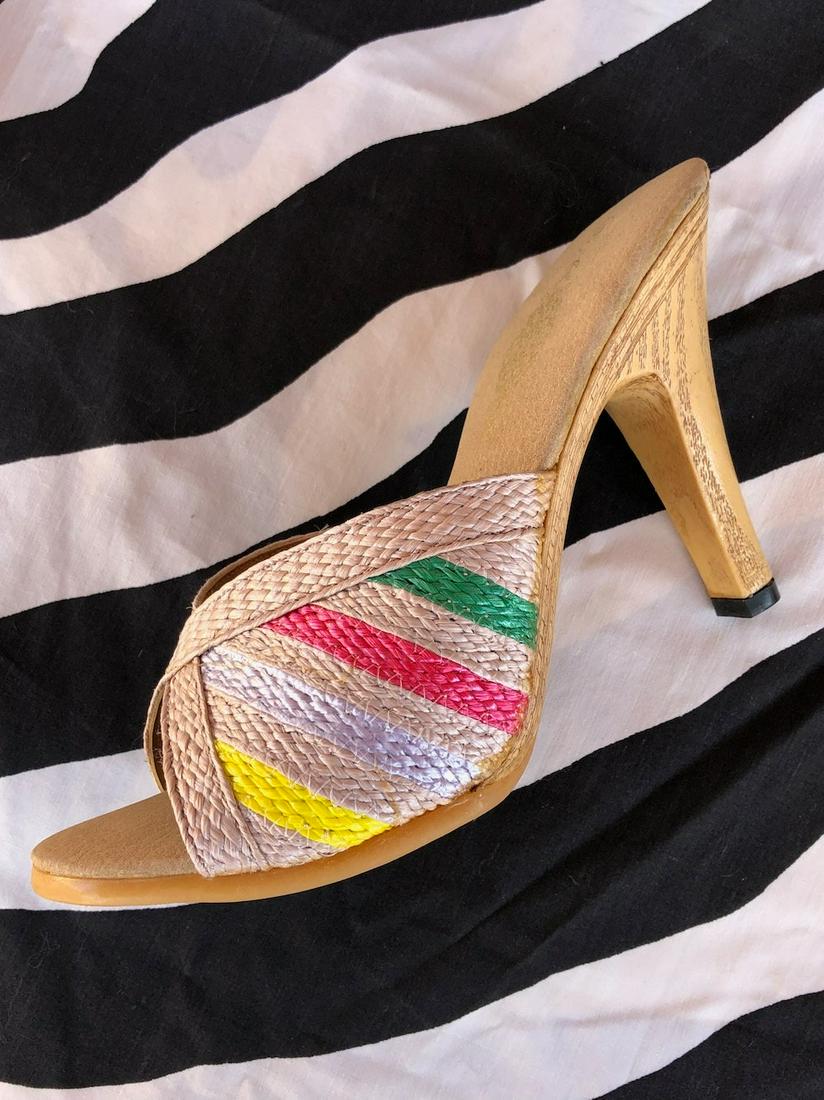 Vintage 1970s 1980s High Heel Slides Barbie Shoes US 9 (1 of 10)