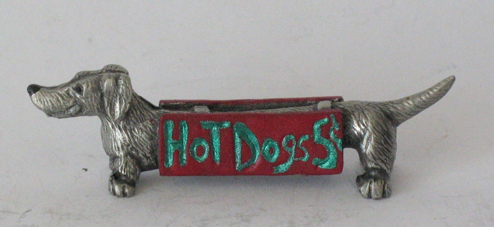 Vintage cast pewter Dachshund paper weight. (1 of 3)