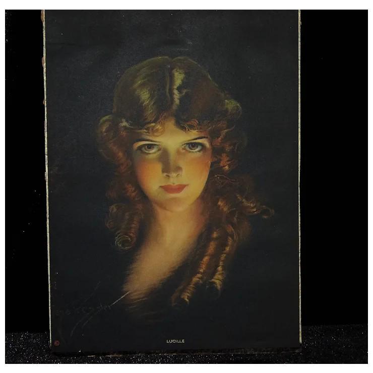 Antique Art Deco Era Gene Pressler Color Lithograph Entitled Lucille (1 of 4)