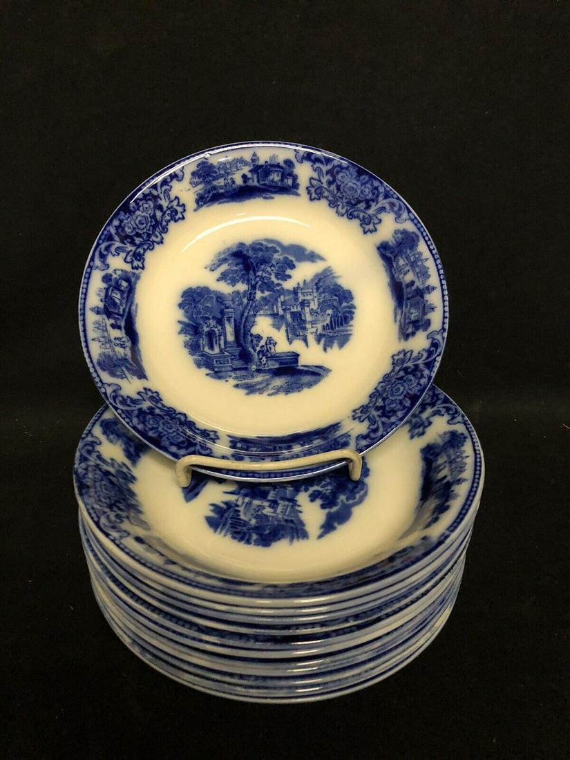 12 shanghai flow blue 7 7/8” bowls (1 of 6)