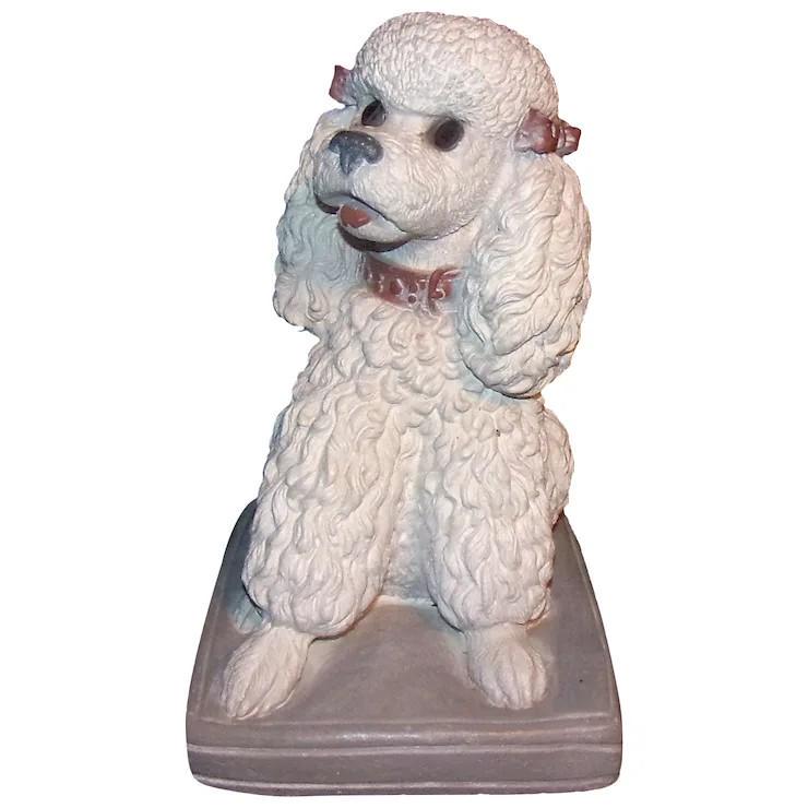 Vintage Henri Studio 1989 Cast Stone Poodle #2825 Lawn Art (1 of 8)
