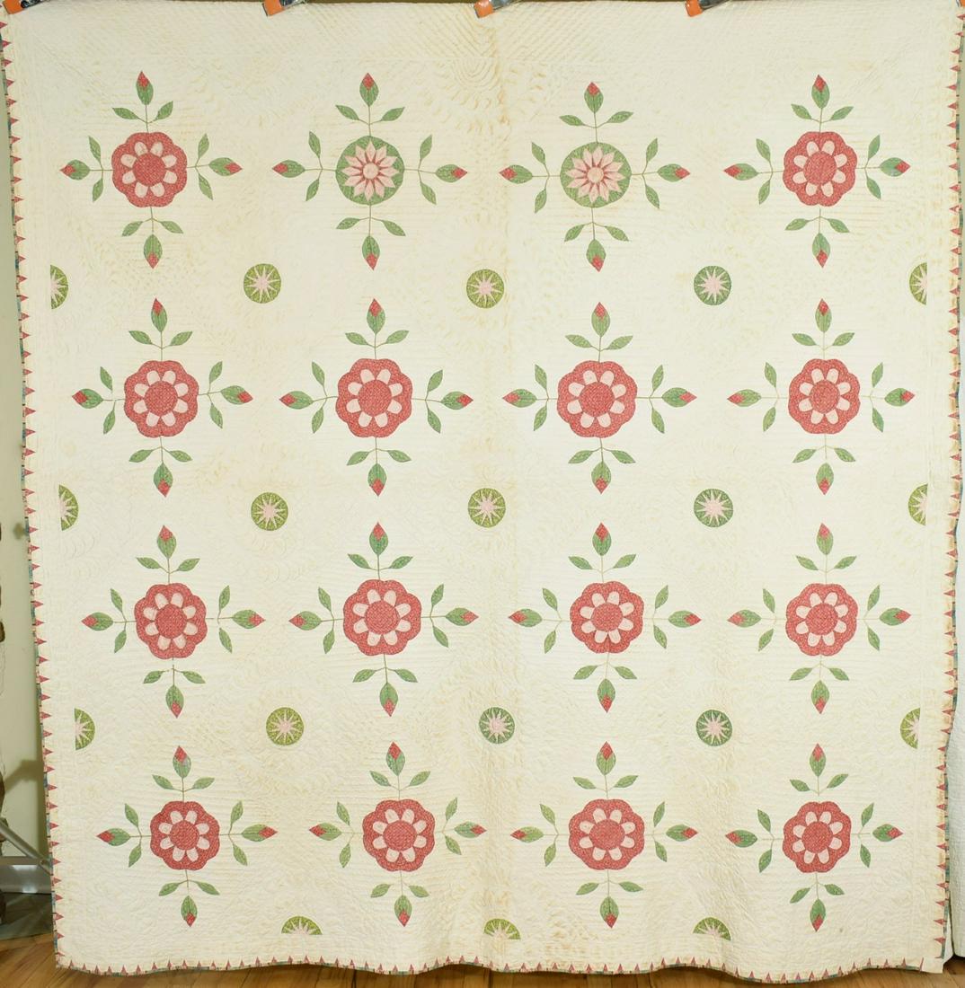 1850's Rose of Sharon & Compass Quilt (1 of 12)