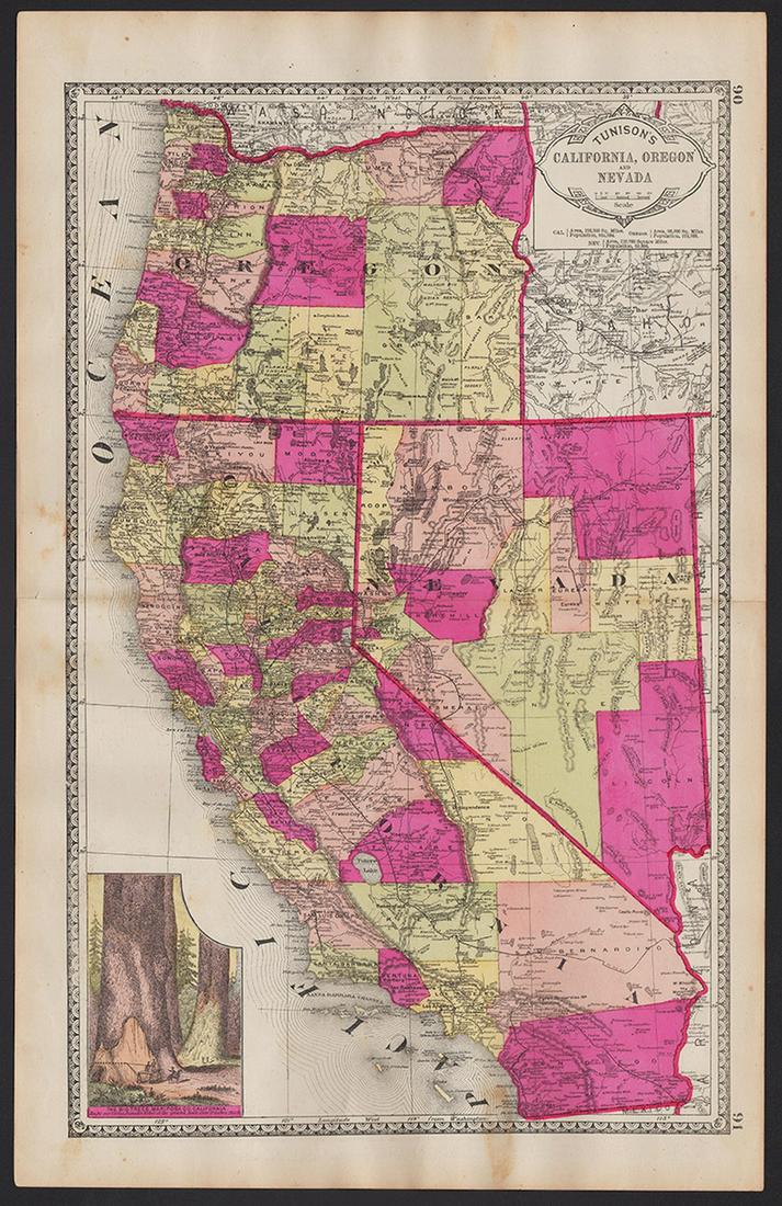 Scarce 1st ed. Tunison’s California, Oregon, Nevada, 1885 (1 of 5)