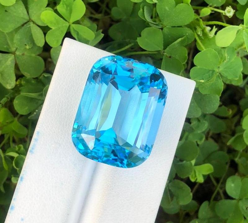 73 Carats Natural Swiss Blue Topaz Cushion Cut (1 of 1)