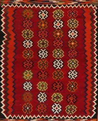 Antique Geometric Kilim Shiraz Persian Area Rug 5x6 (1 of 1)