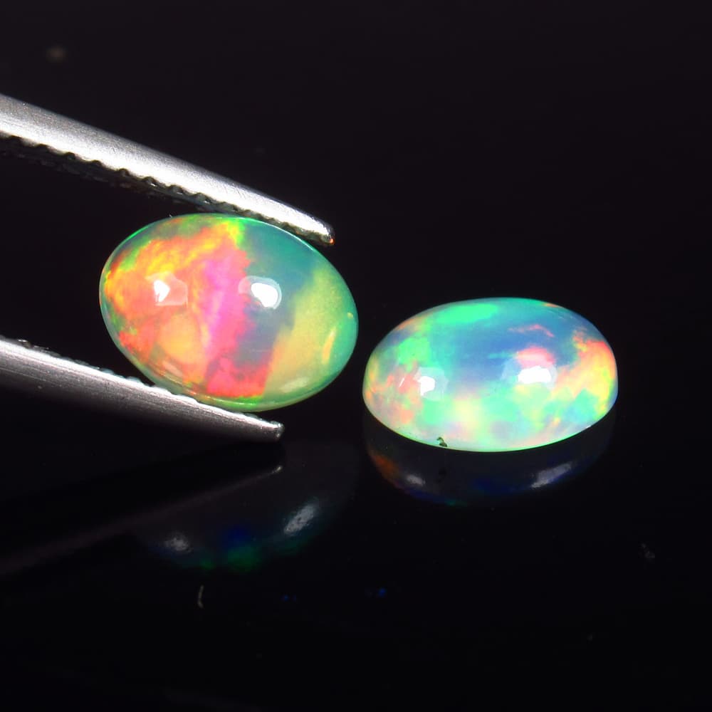 Natural Multicolor Opal Pair - 1.72 Ct (1 of 2)