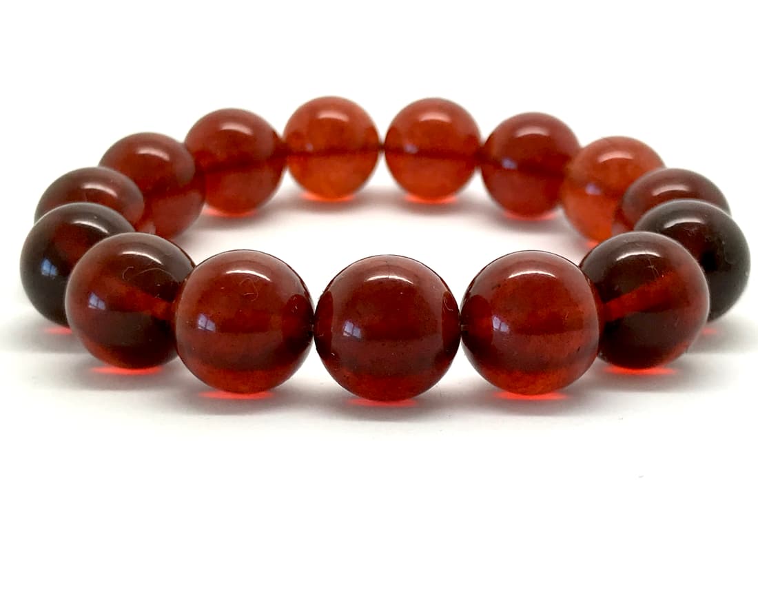 Unique and Astonishing Amber Bracelet made from Round Amber beads (1 of 6)
