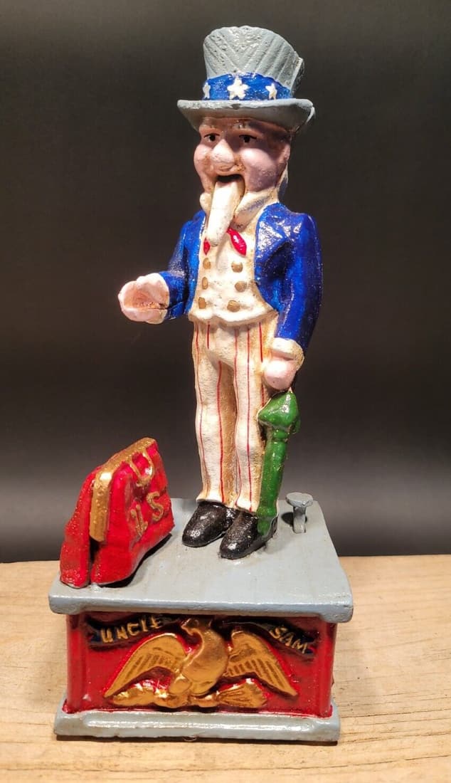 Cast Iron Uncle Sam Mechanical Coin Bank (1 of 14)