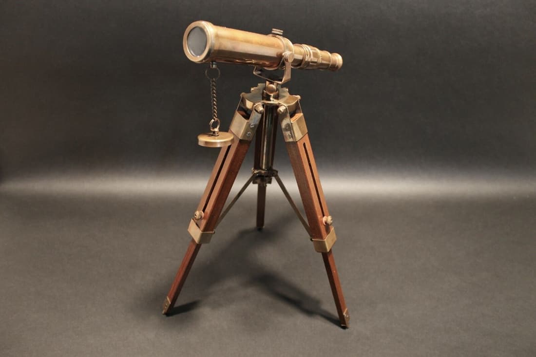 Solid Brass Telescope & Wood Tripod (1 of 12)