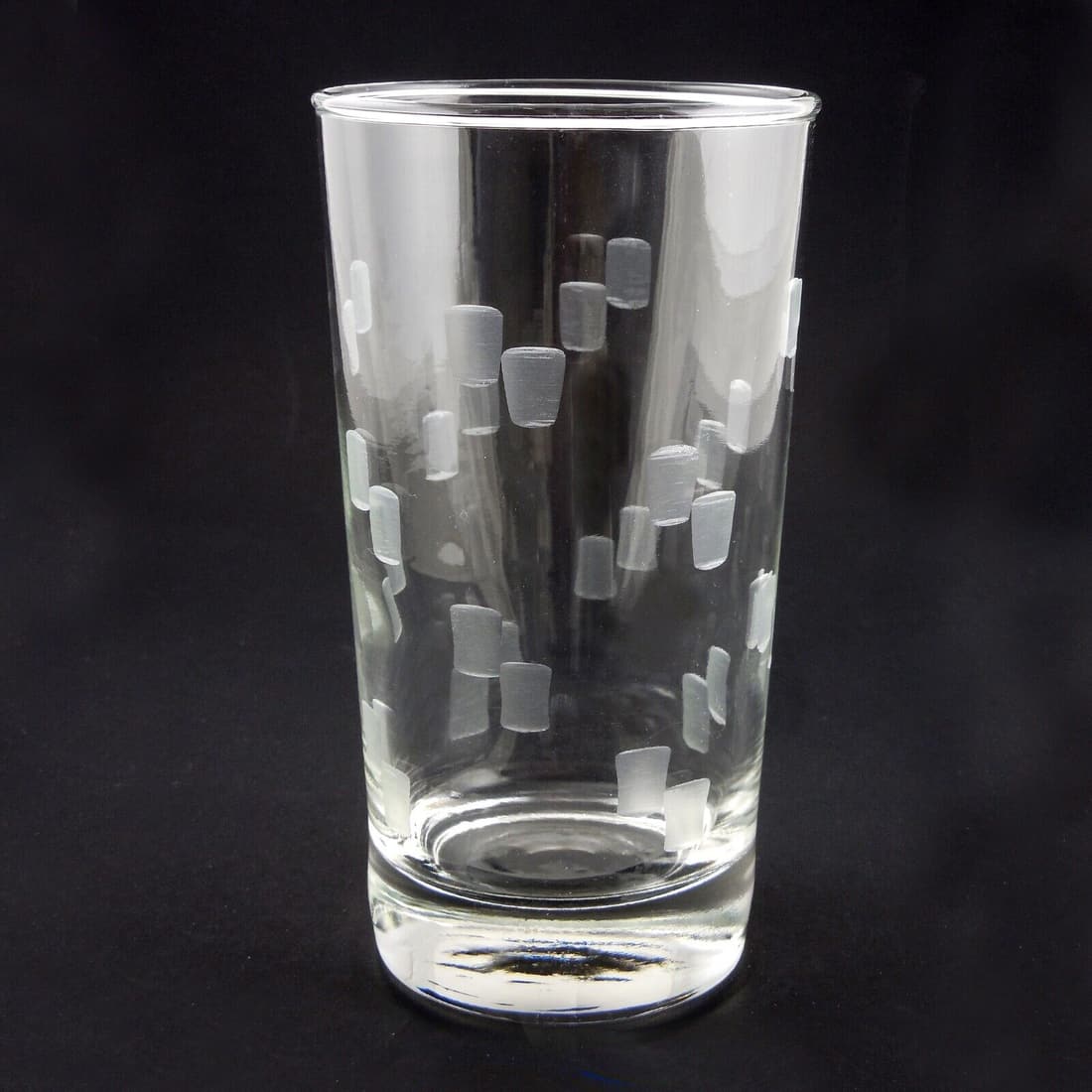 Mid Century Etched Clear Tumbles - Set of NINE! (1 of 2)