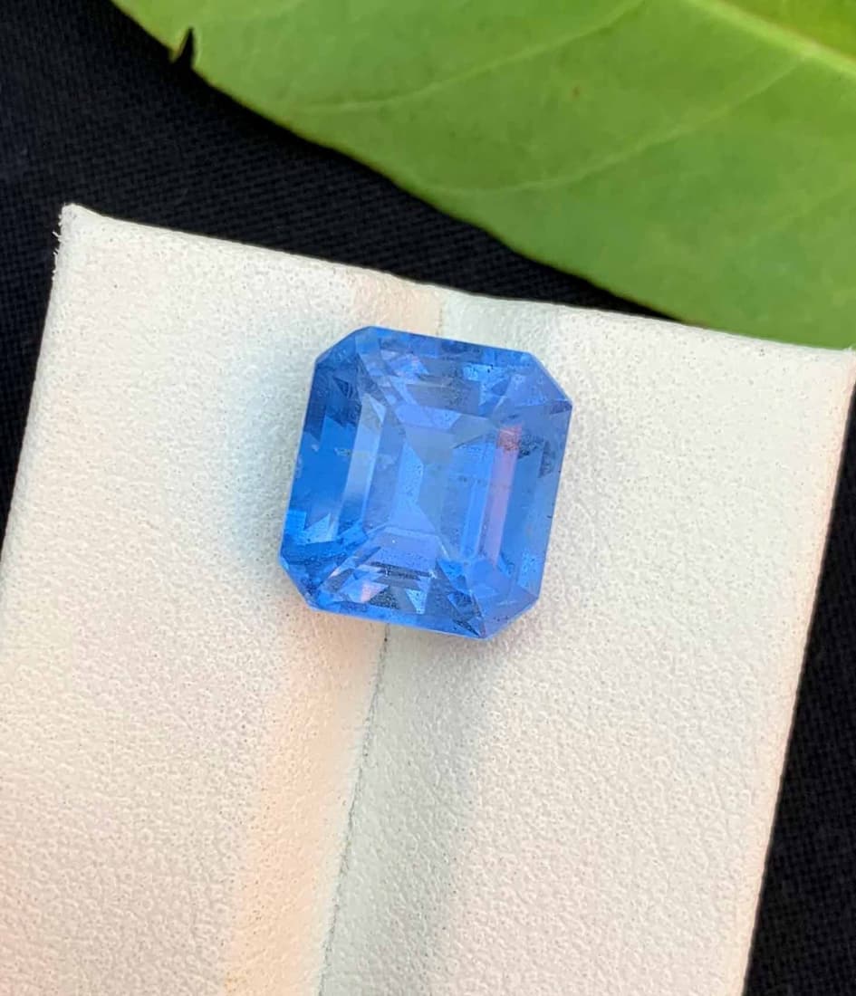 Blue Aquamarine Gemstone, Santa Maria Color Aquamarine Asscher Cut Loose Gemstone - 6.05 Carats (1 of 4)